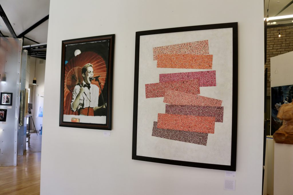 Rebecca Grant's exhibit includes a piece made entirely of stamps, St.  George, Utah, June 11, 2024 |  Photo by Jessi Bang, St.  George News